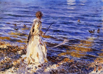 Pesca Arte - Chica pescando John Singer Sargent
